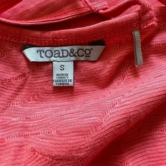 Toad and Co Dress Size S Coral Sleeveless Sundress Bright Happy Cotton Organic - Picture 4 of 8